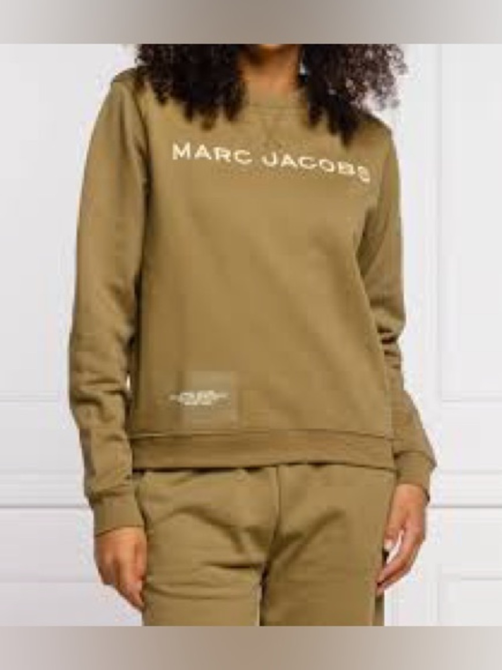 Marc Jacobs The Sweatshirt Logo Crewneck Olive Green Sweatshirt XS